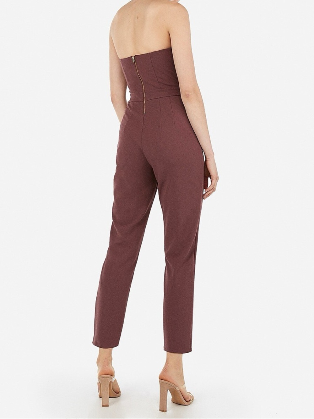 Express Strapless Sweetheart Jumpsuit in Mauve Size 0 - Picture 2 of 7